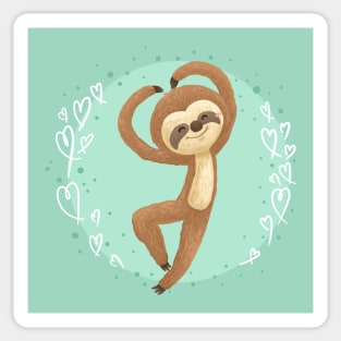 Sloth make a Love Shape Gesture Sticker